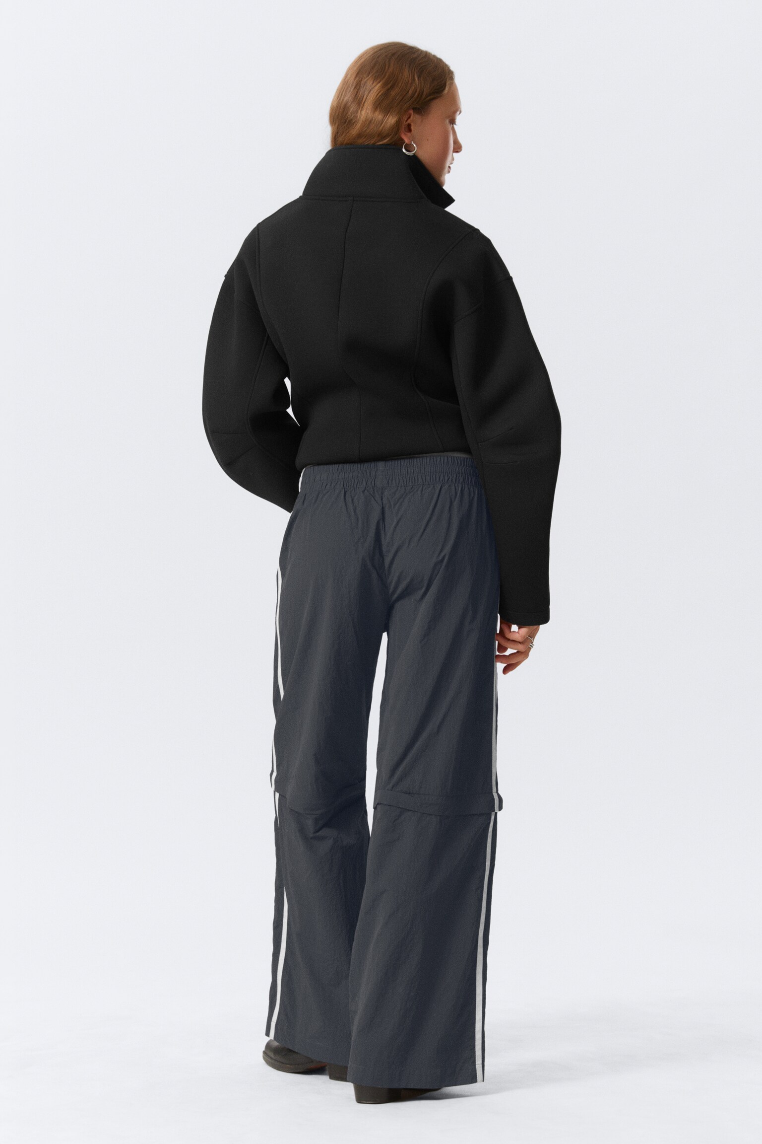 Zip-off-Trainingshose aus Nylon - Schwarz - Beige Streifen/Beige - Schwarzer Streifen - 4