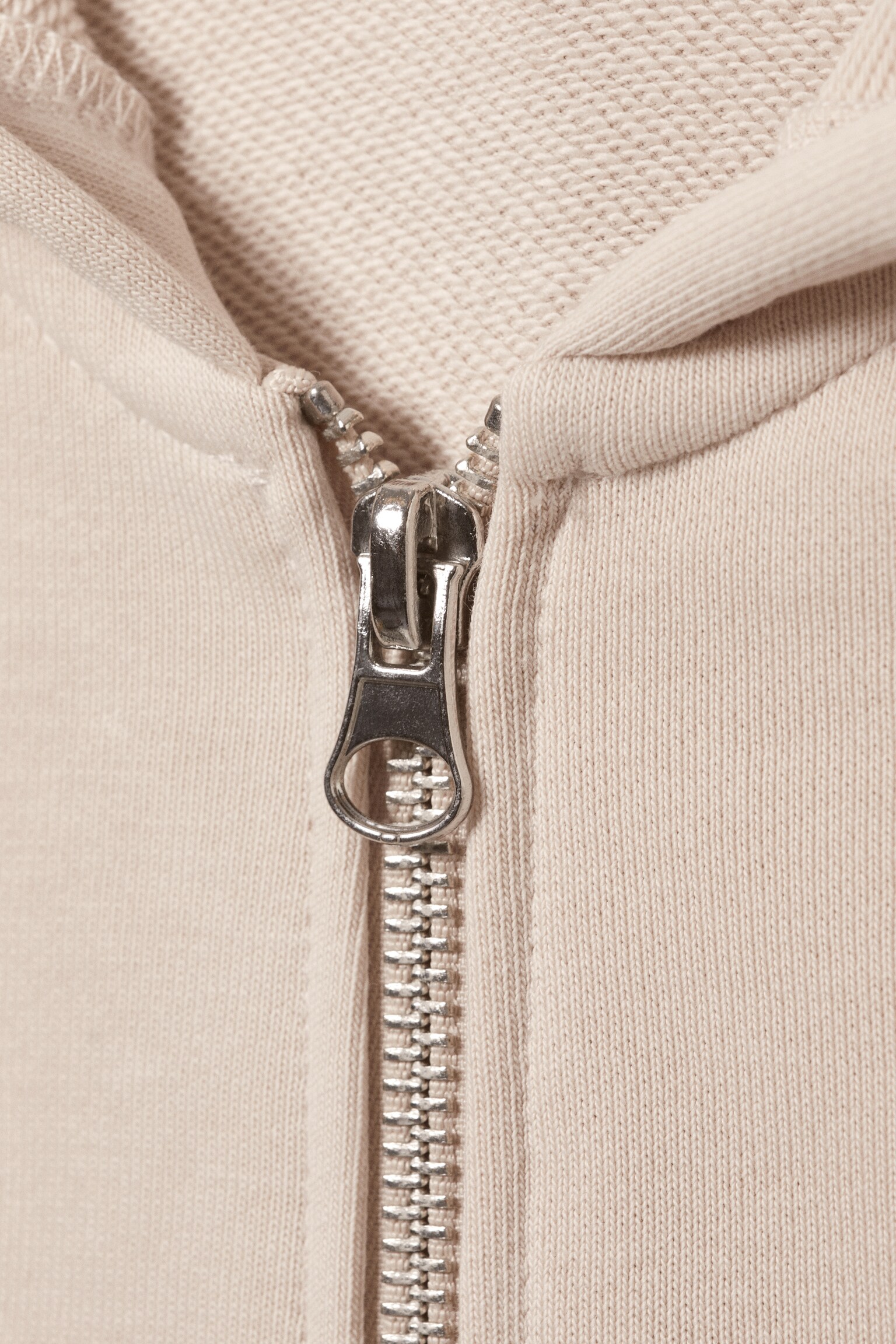 FITTED ZIP HOODIE - Dusty Cream/Black - 5