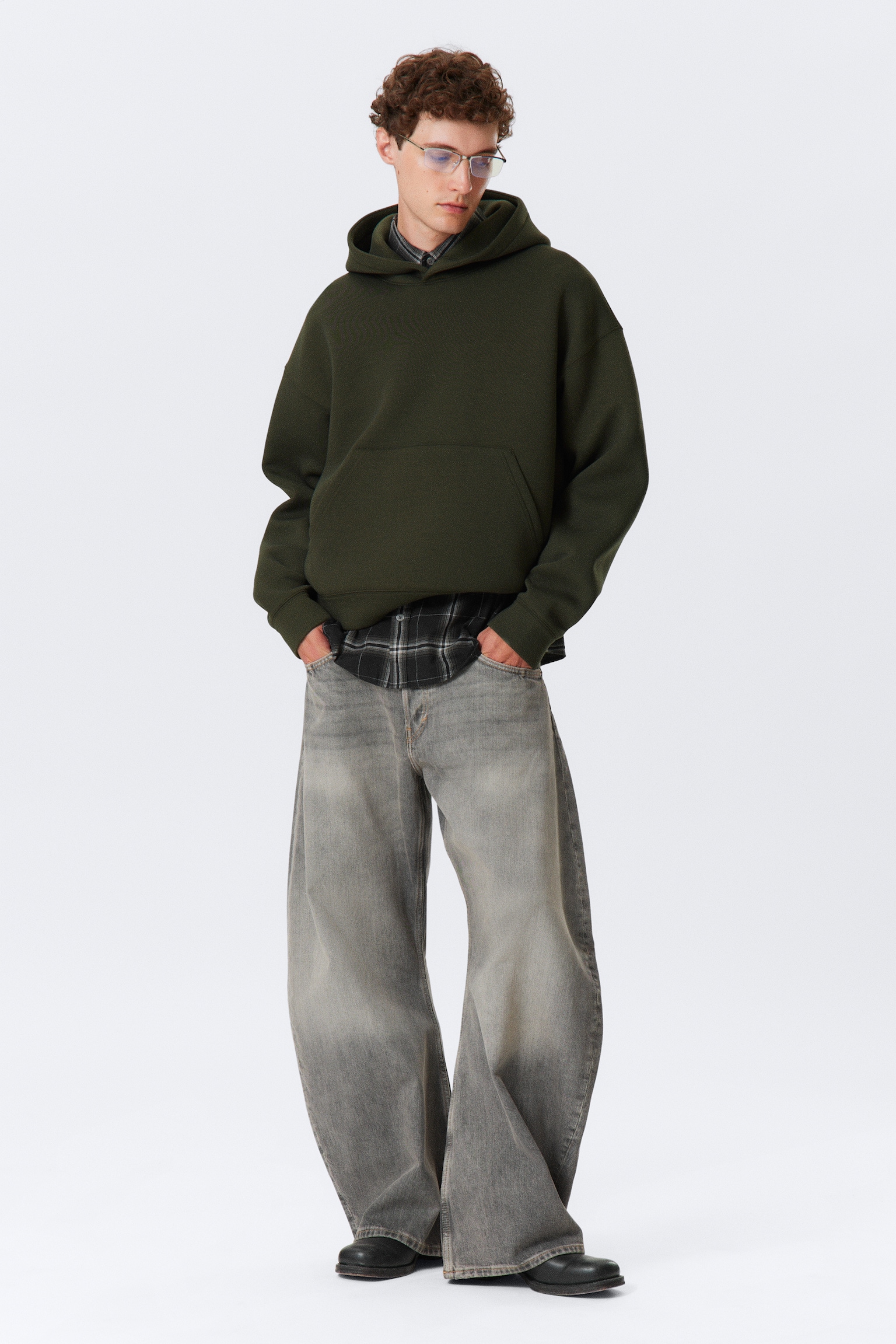 Sweat à capuche en scuba Simon - Vert kaki foncé/Noir/Gris chiné/Bordeaux - 3