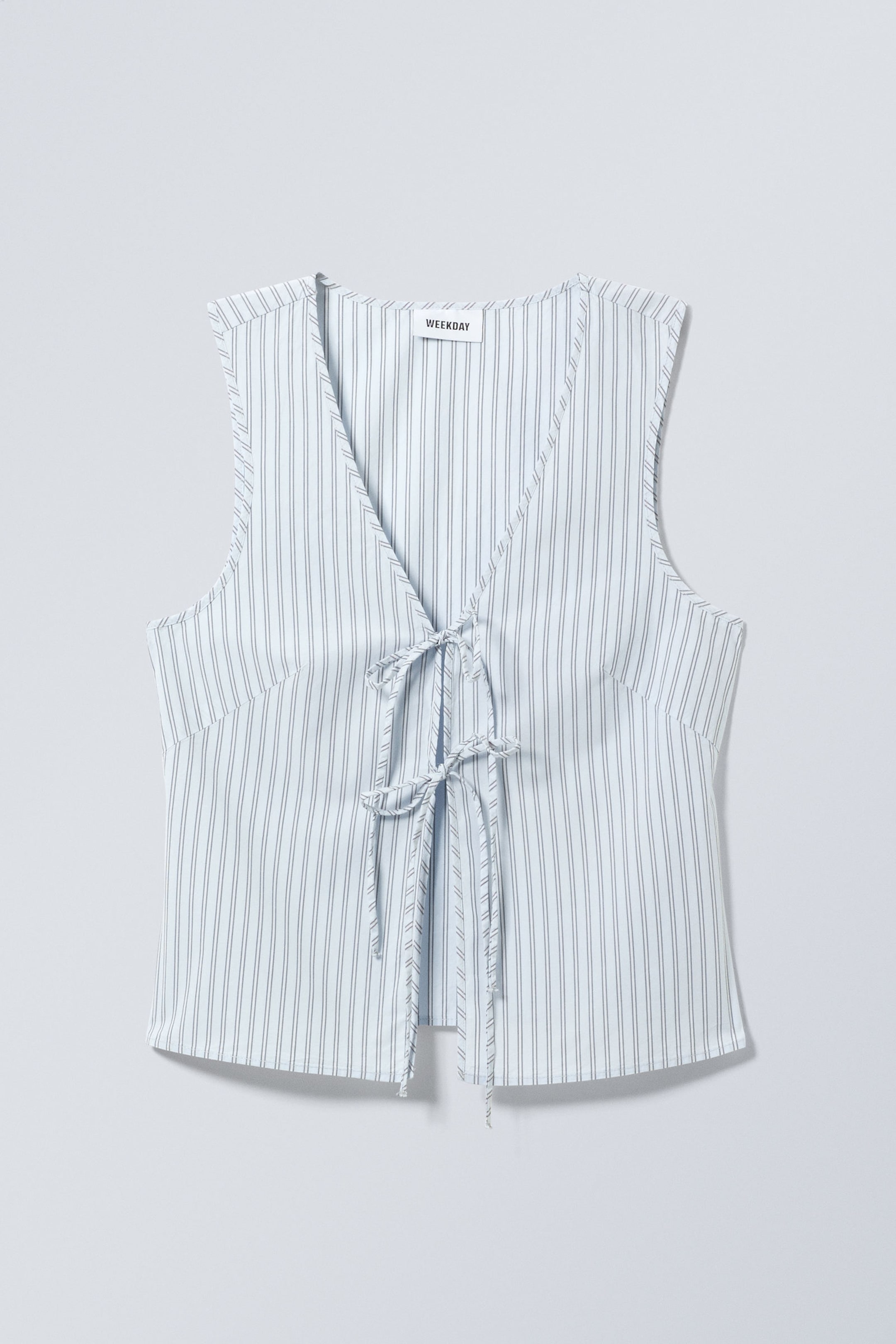 Light Blue Stripe - Fitted Vest Top - 0