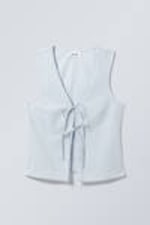 Light Blue Stripe - Fitted Vest Top - 0