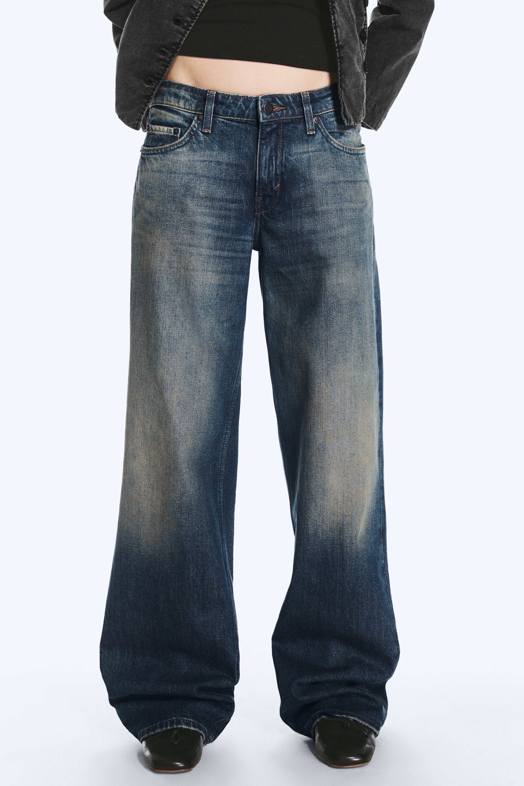 Baltic Blue - Bleu foncé - Jean jambe large taille basse Ample - 2