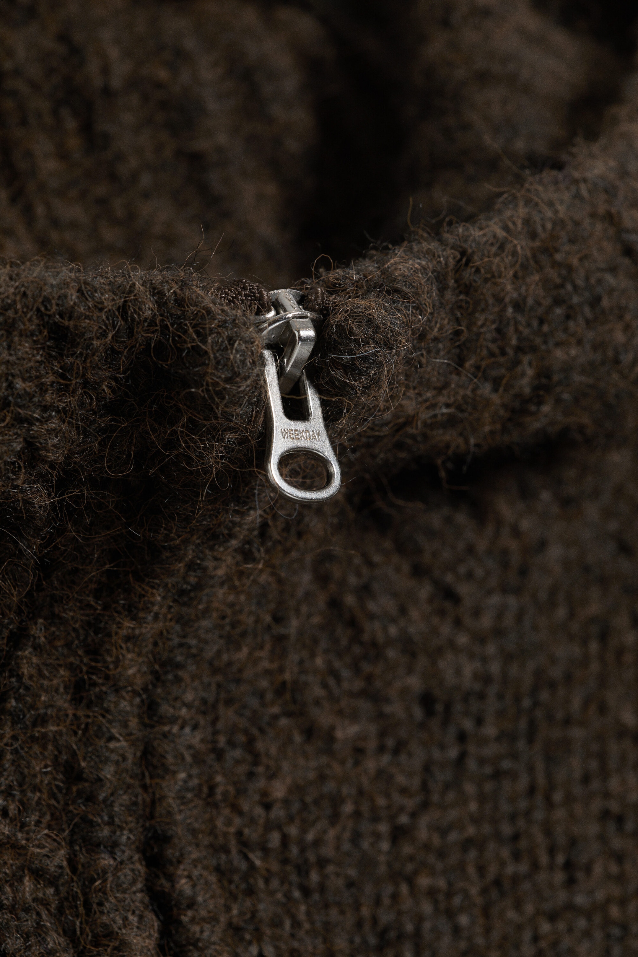 Dark Brown - Knitted zip hoodie - 2