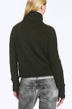 Mørkegrønn - Mohairblanding cardigan med glidelås - 3