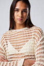 Off-white - Loose Fit Open-Knit Sweater - 1