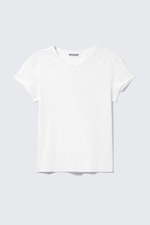 Vit - Tight kortärmad V-ringad T-shirt - 3