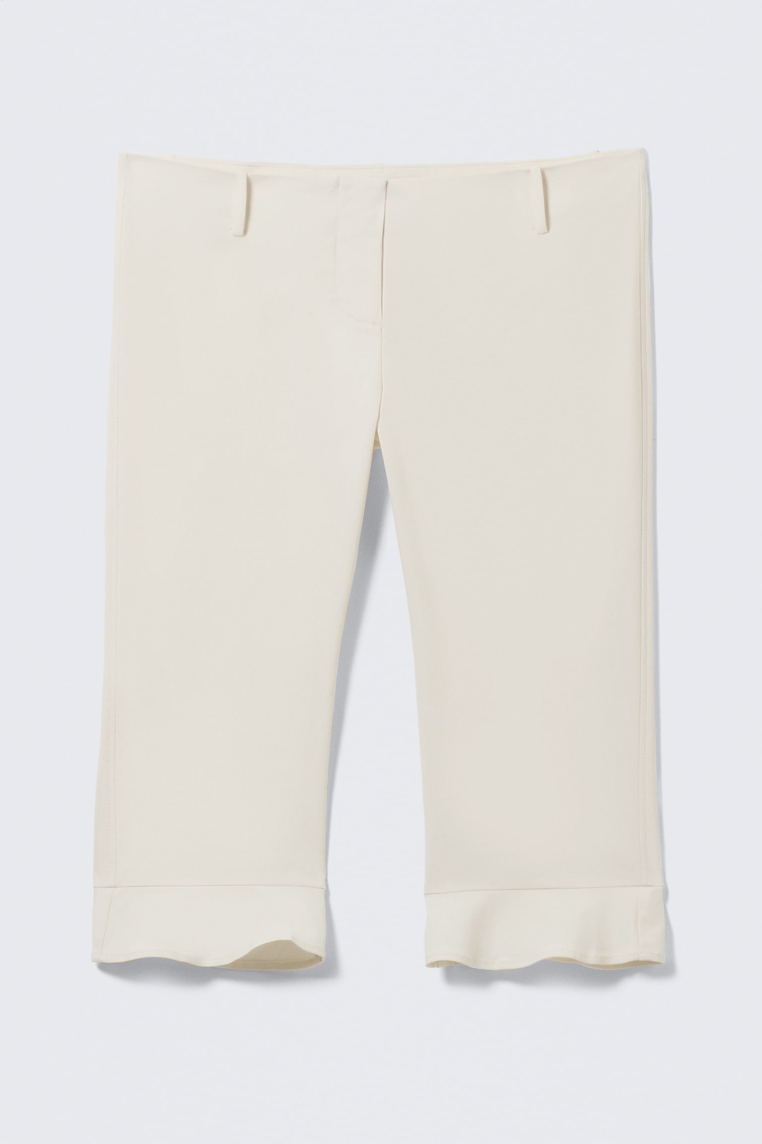 Capribukse med mellomhøy midje og skreddersydd passform-Off-white - 2