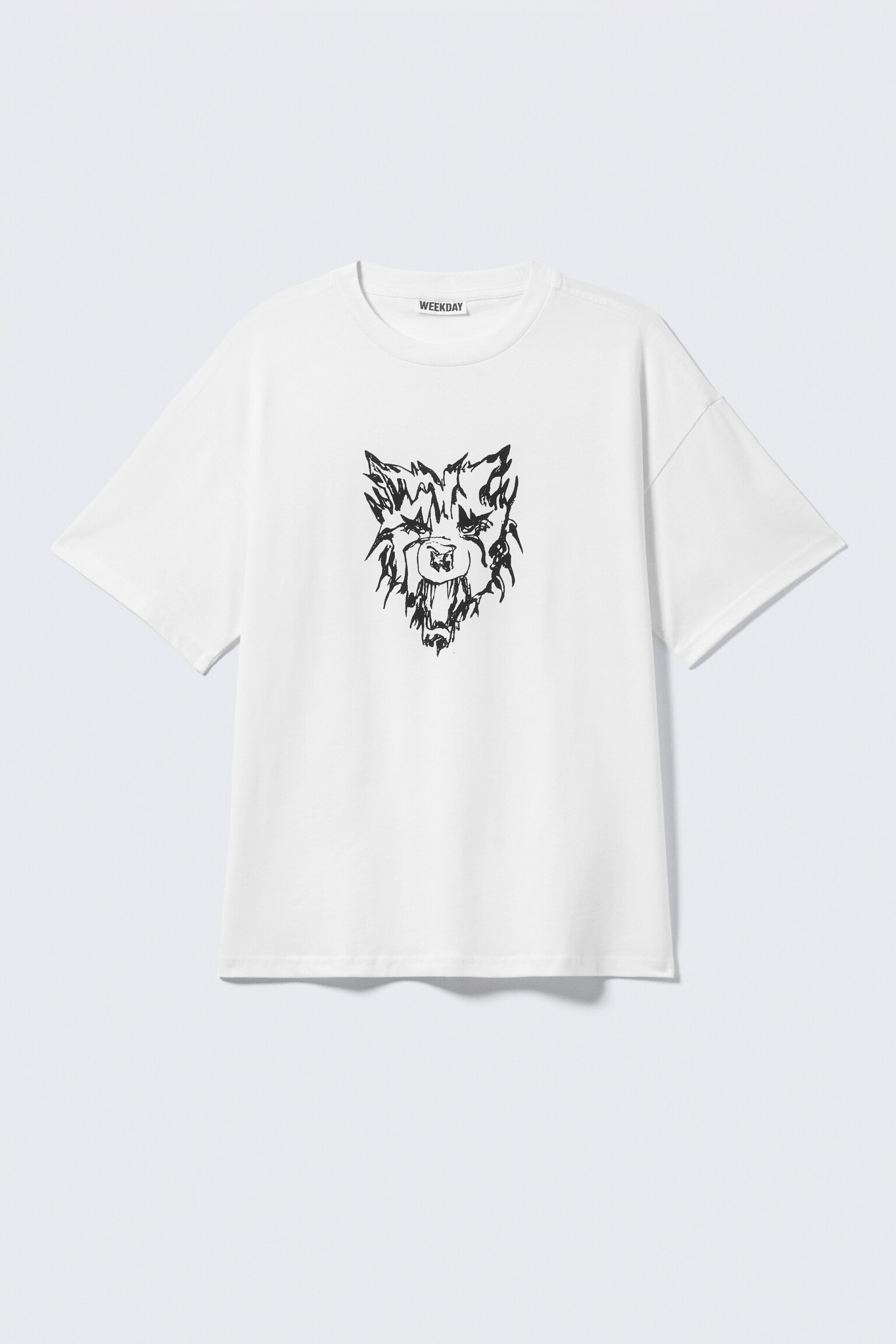 Great Boxy Printed Graphic Tee - Λευκό - Tiger Wolf/Σκούρο Κόκκινο/ΦΩΤΕΙΝΟ ΜΠΛΕ - FOUR MAN GANG/Μαύρο - Επανεκκίνηση/Ξεβαμμένο Μαύρο - Mizzion/Λευκό - Smilish/Μαύρο - Biker Skull/Λευκό - Frog Man/Μαύρο - Butterskull/Λευκό - Ροζ Sad Man