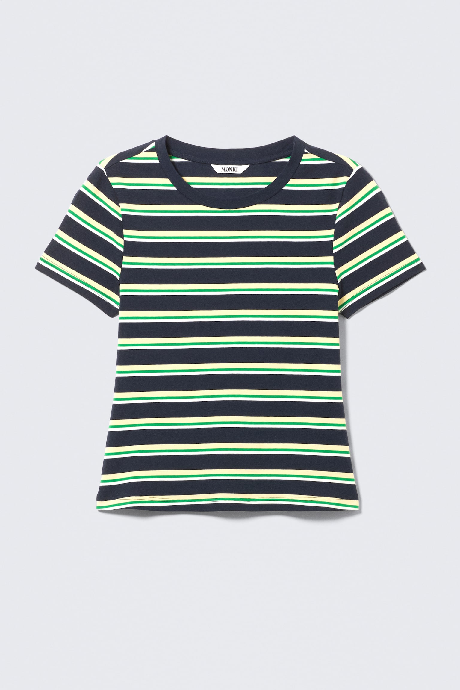 Tight Mini T-shirt - Navy/Green Stripe/Grey Melange - 1