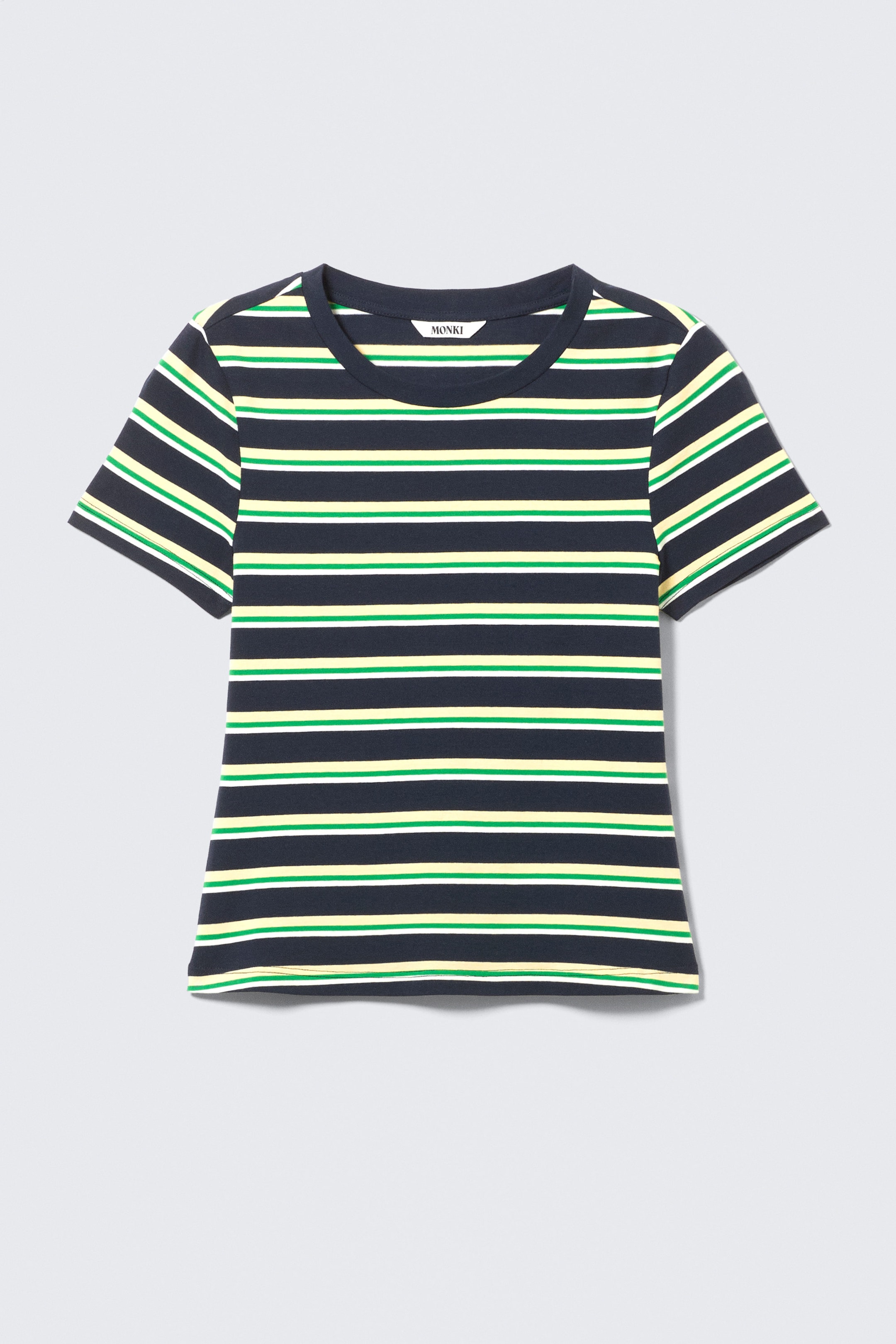 Navy/Green Stripe - Tight Mini T-shirt - 3