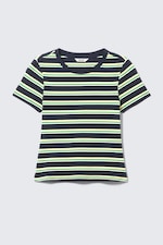 Navy/Green Stripe - Tight Mini T-shirt - 3