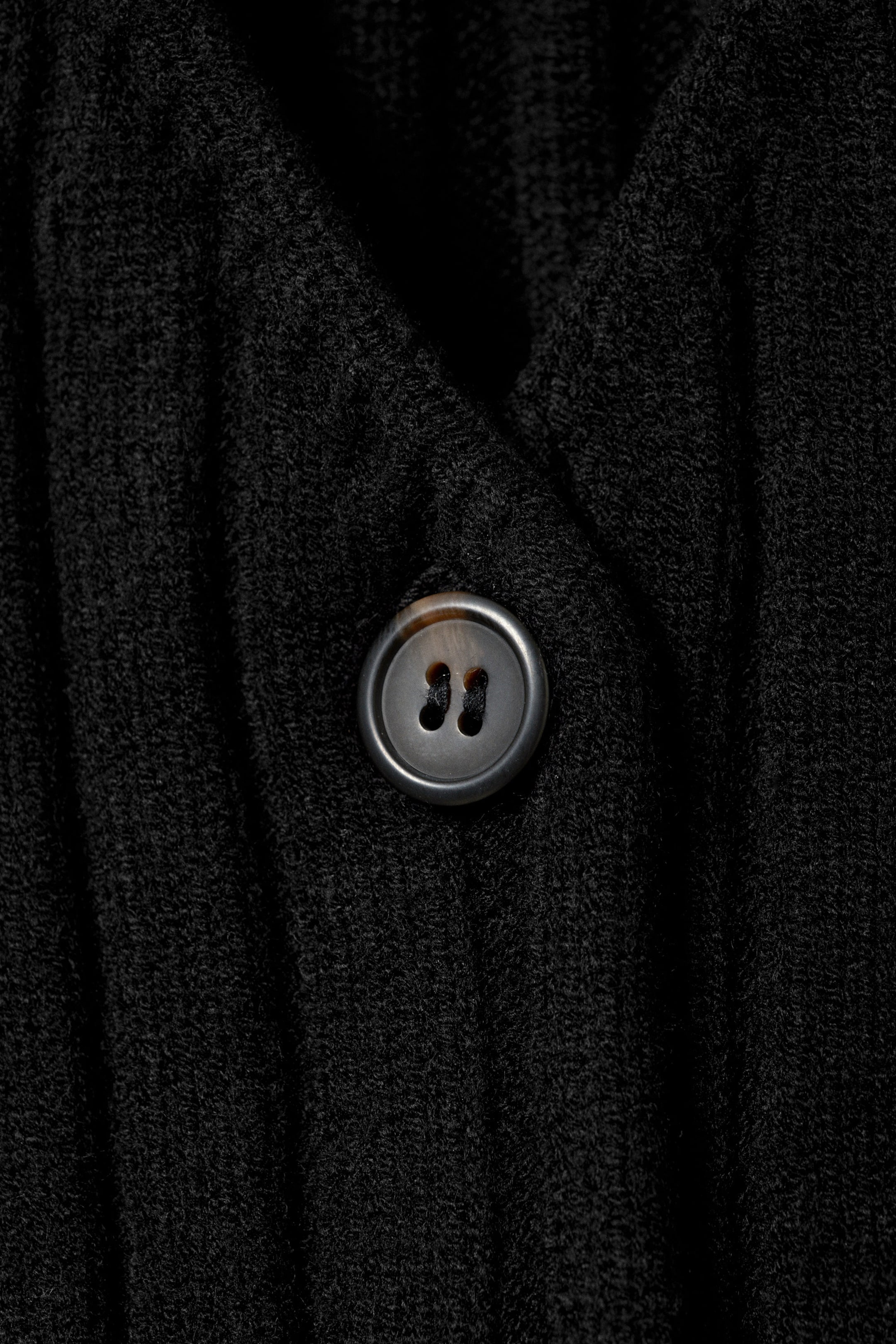 Black - Rib-Knitted V-neck Vest - 1