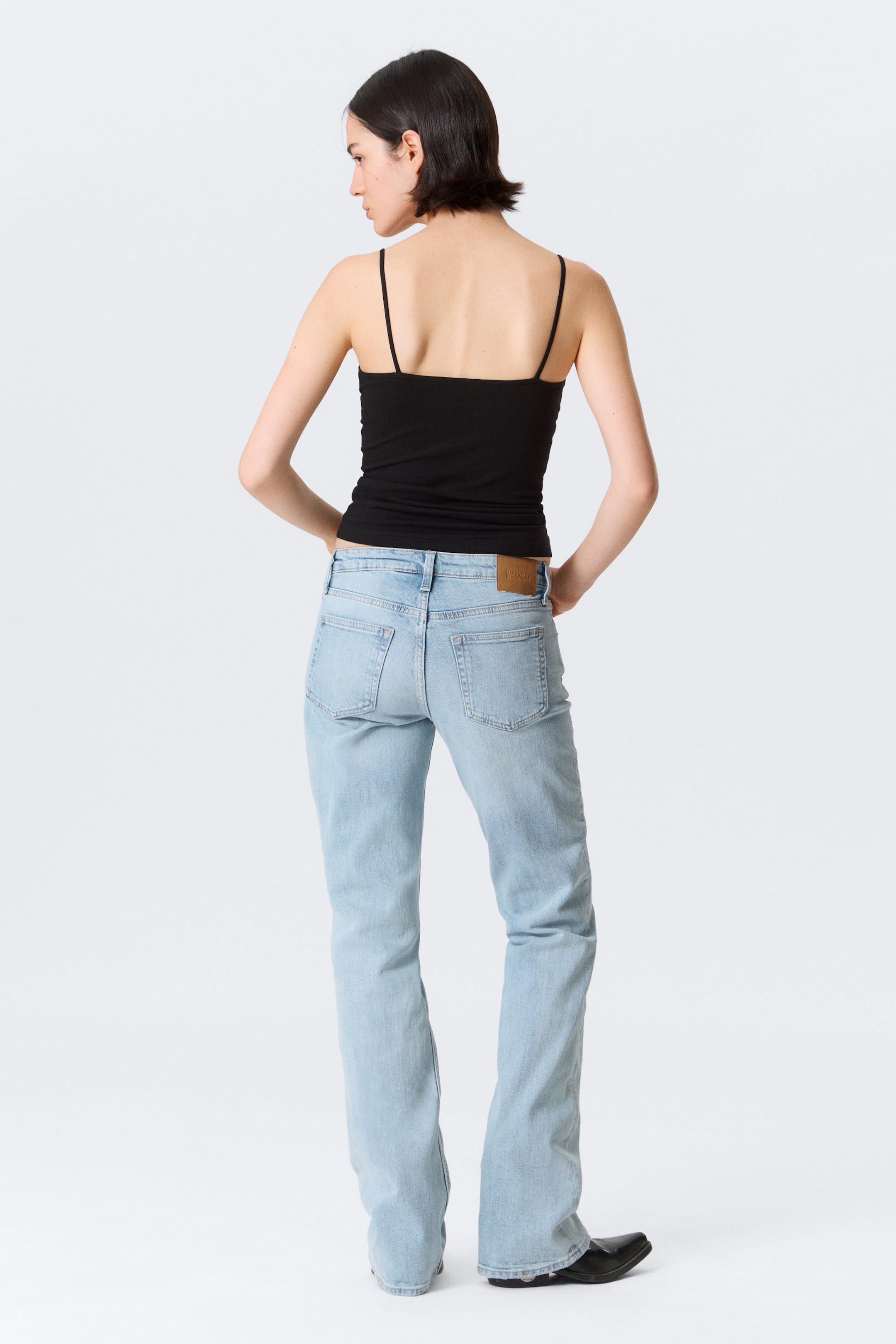 Dream Blue - Ljusblå - Tension Mid Waist Slim Bootcut Leg Jeans - 5