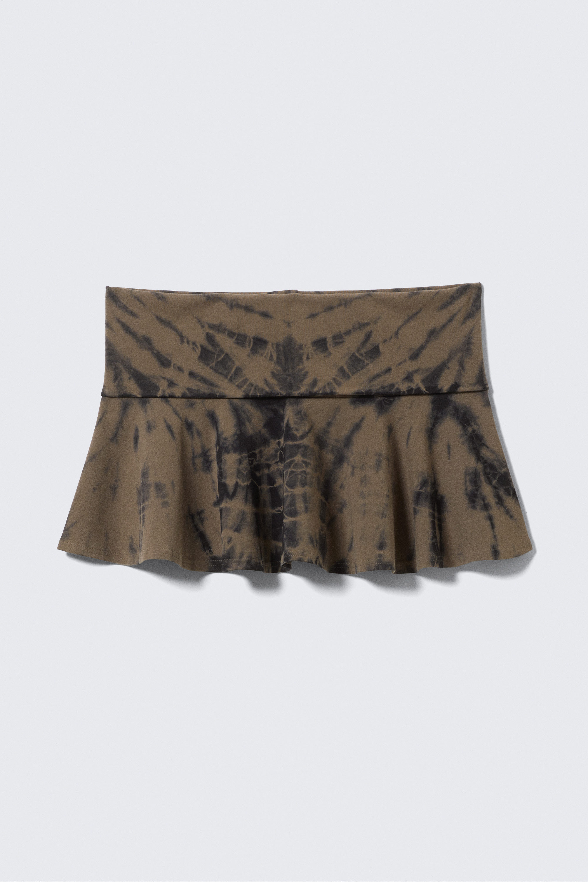 #6C655F - Wide Waist Cotton Mini Skirt - 1