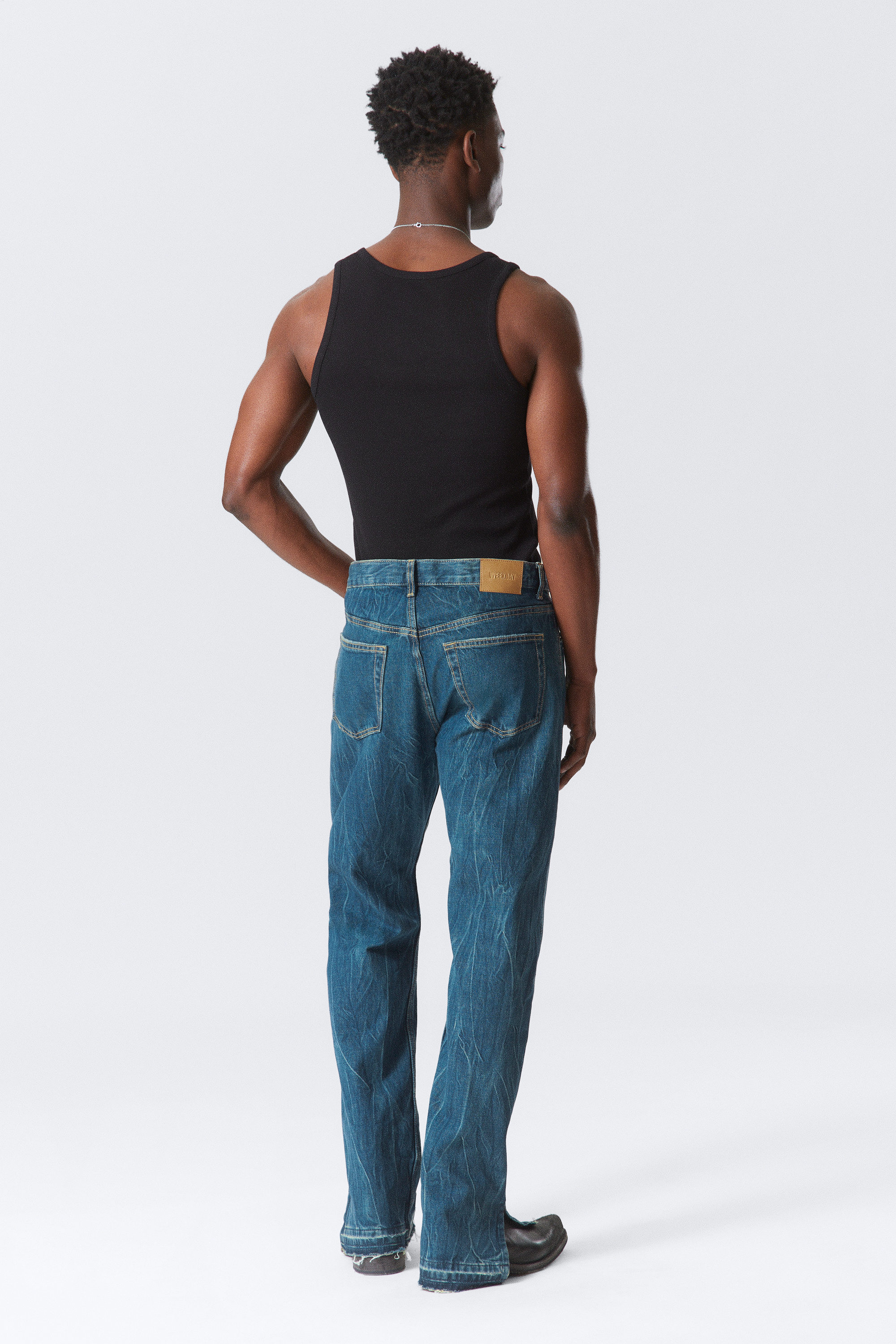 Gnarly Blue - Mittelblau - Space Split-Hem Relaxed Straight Leg Jeans - 5