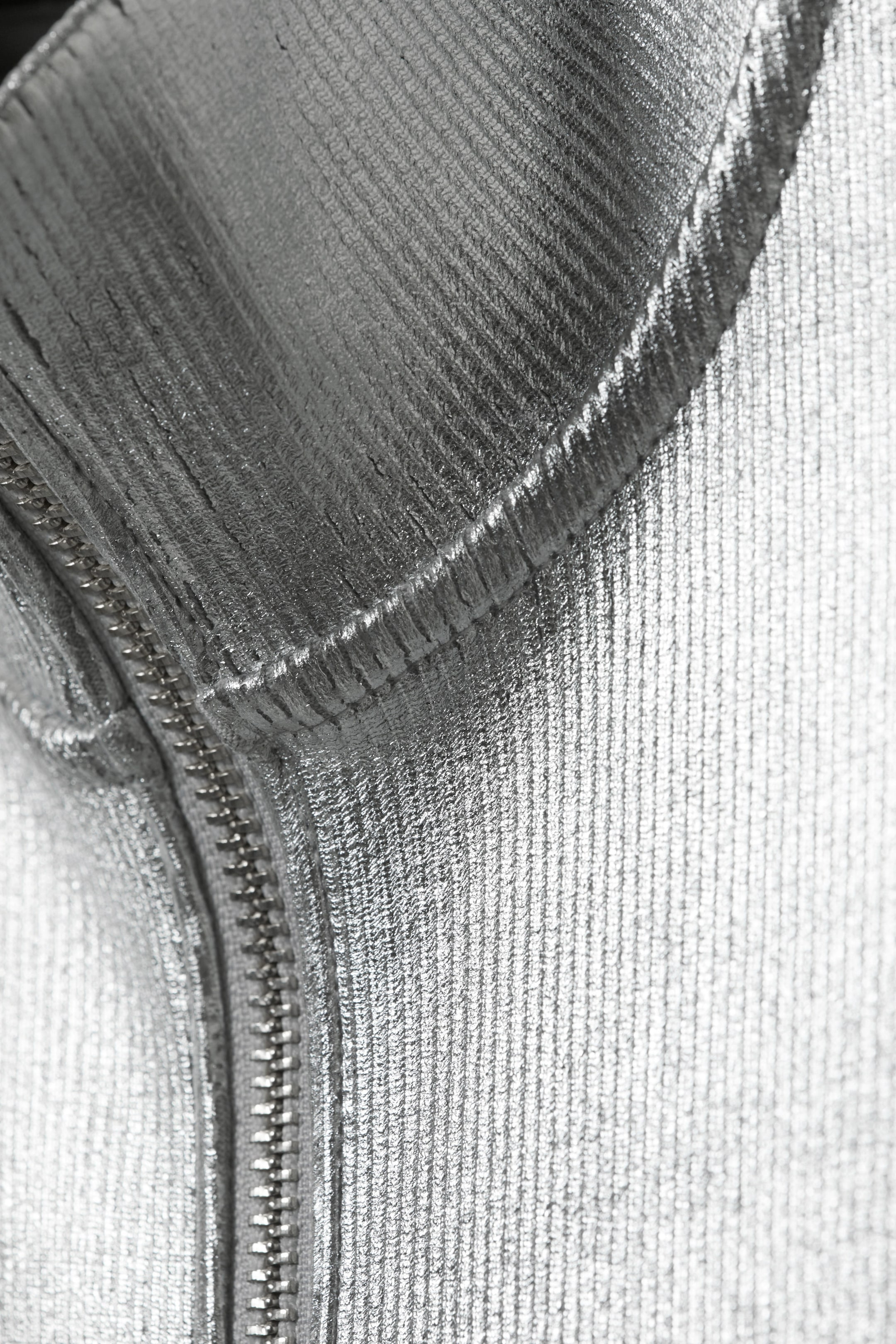 Zilverkleurig - Angie vest met lange mouwen en zilveren coating - 1