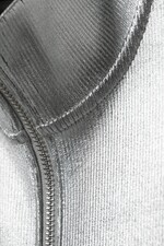 Zilverkleurig - Angie vest met lange mouwen en zilveren coating - 1