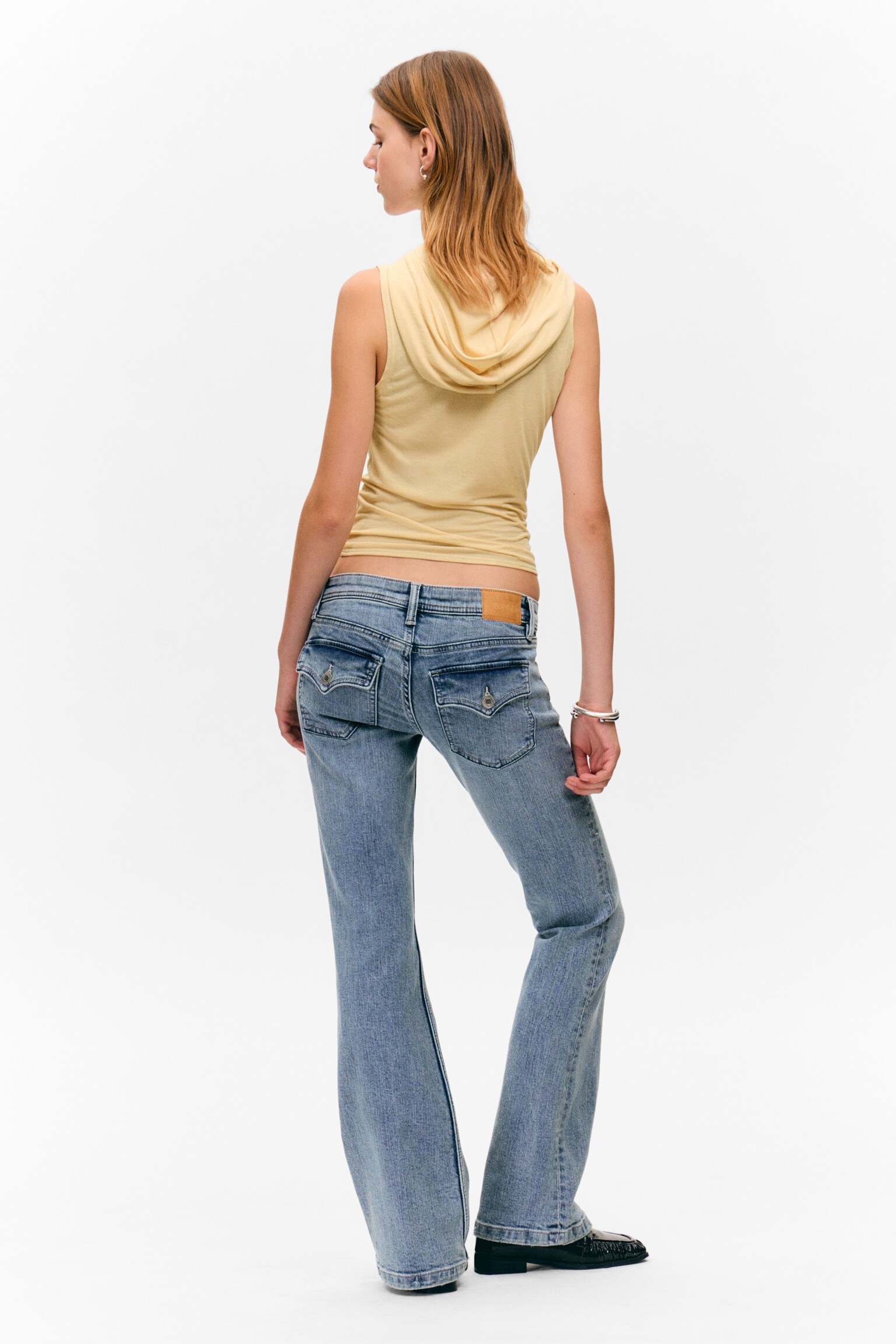 Bambi Low Rise Regular Flared Leg Jeans - Fresh Blue - Medium Blue - 5