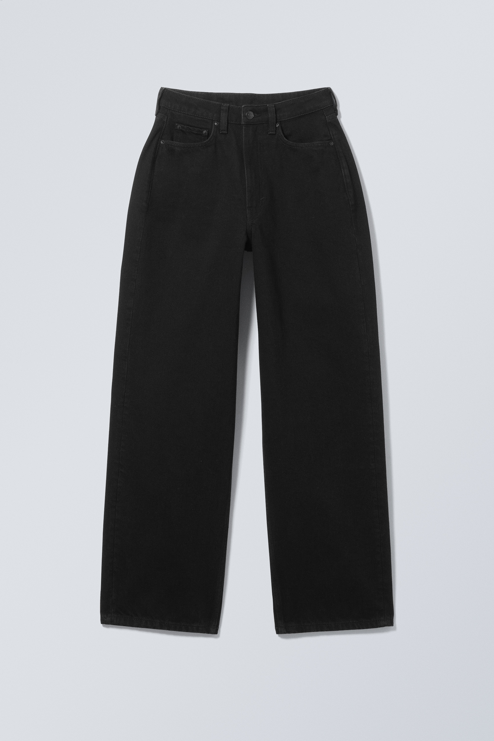 Halo Curve High Waisted Regular Wide Leg Jeans - Black Rinse - Black/Morning Blue - Dark Blue