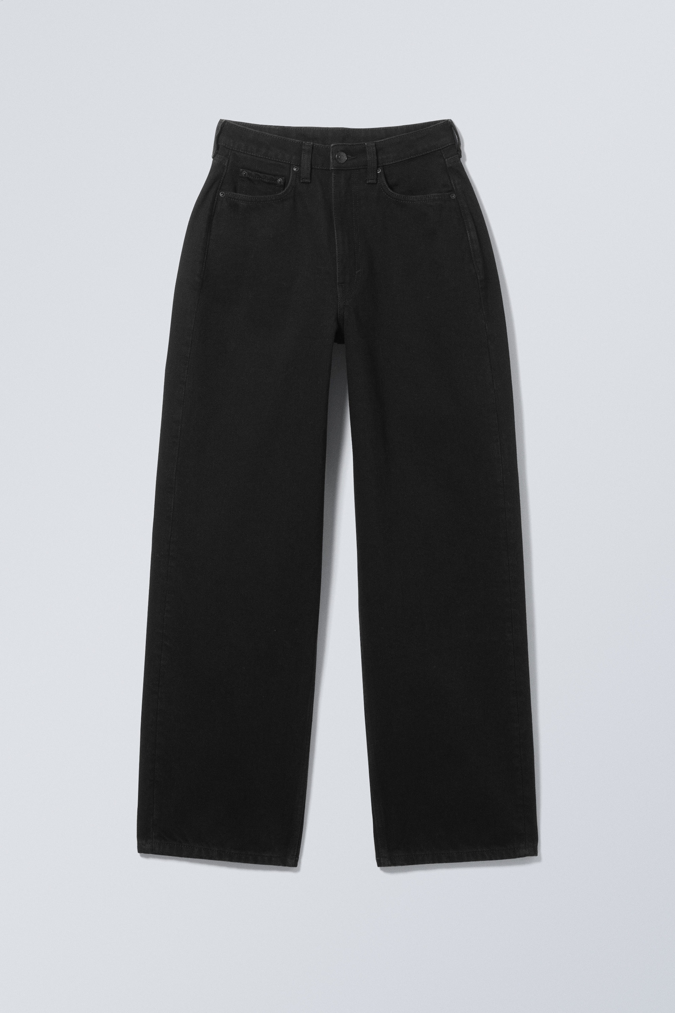 Black Rinse - Black - Halo Curve High Waisted Regular Wide Jeans - 5