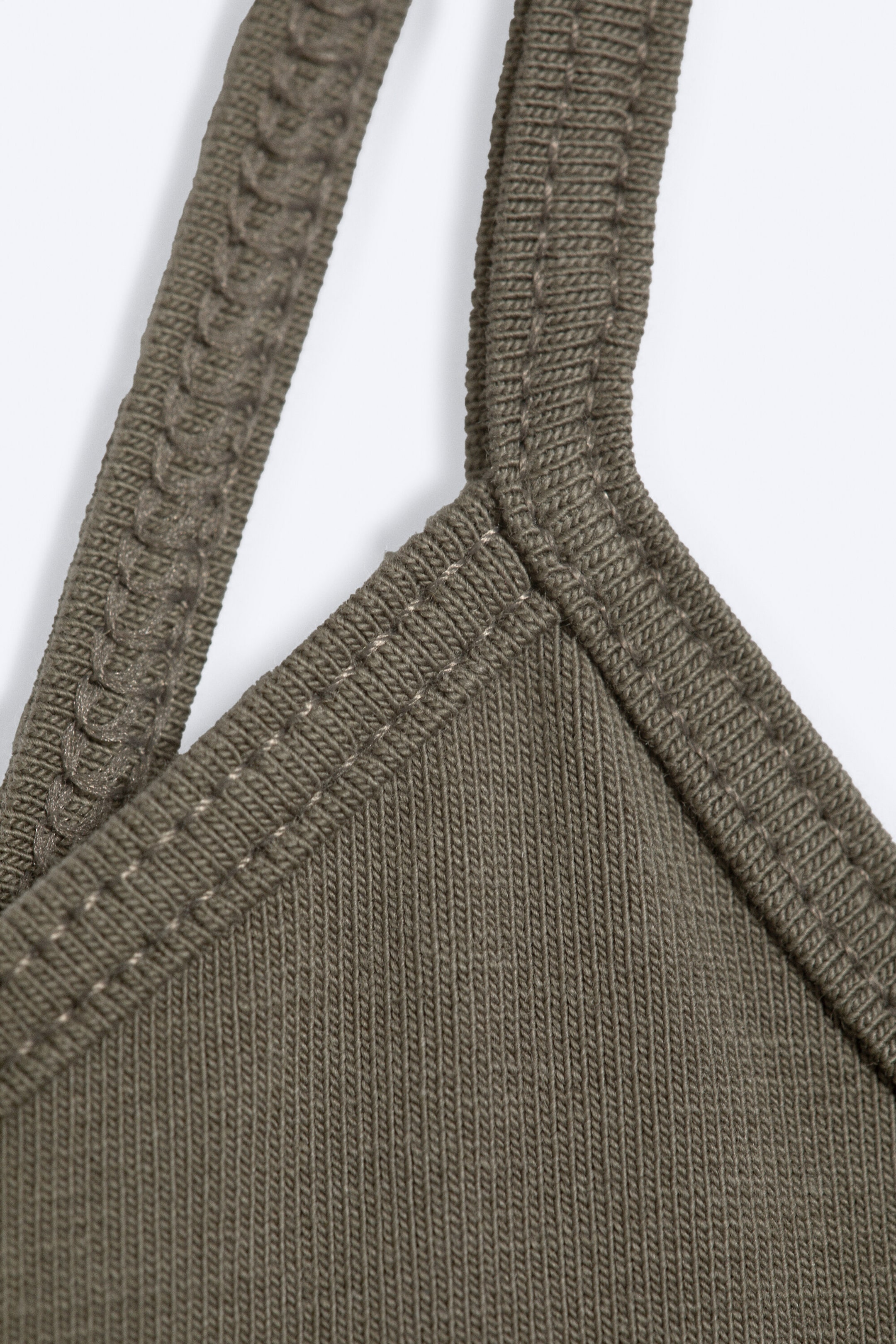 Zachtgrijs - Tricot mini-jurk met V-hals - 5