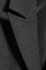 Dark Grey Melange - Oversized Single-Breasted Wool Blend Coat - 5