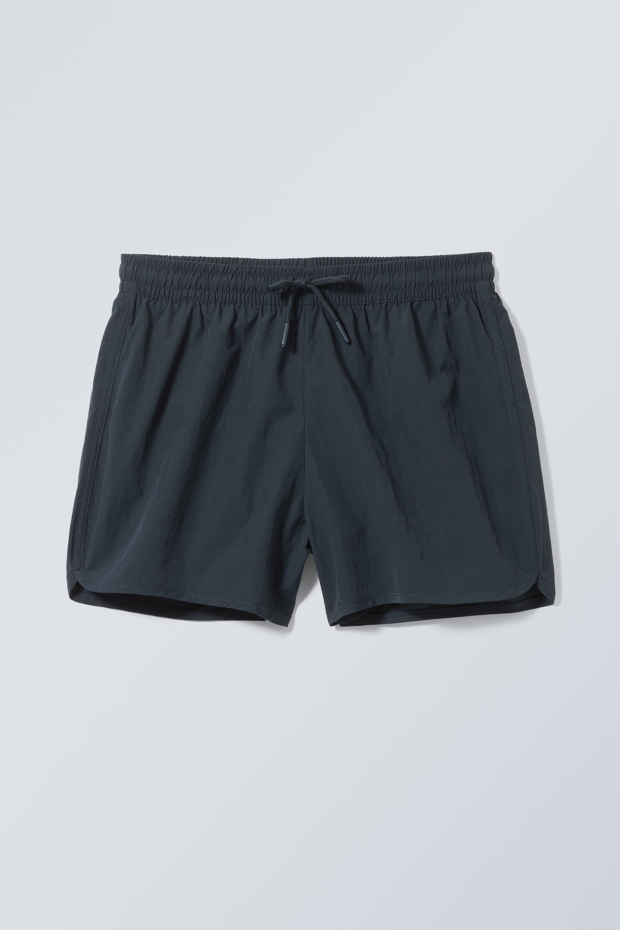 Dark Blue - Structured Mid-Thigh Swim Shorts - 1