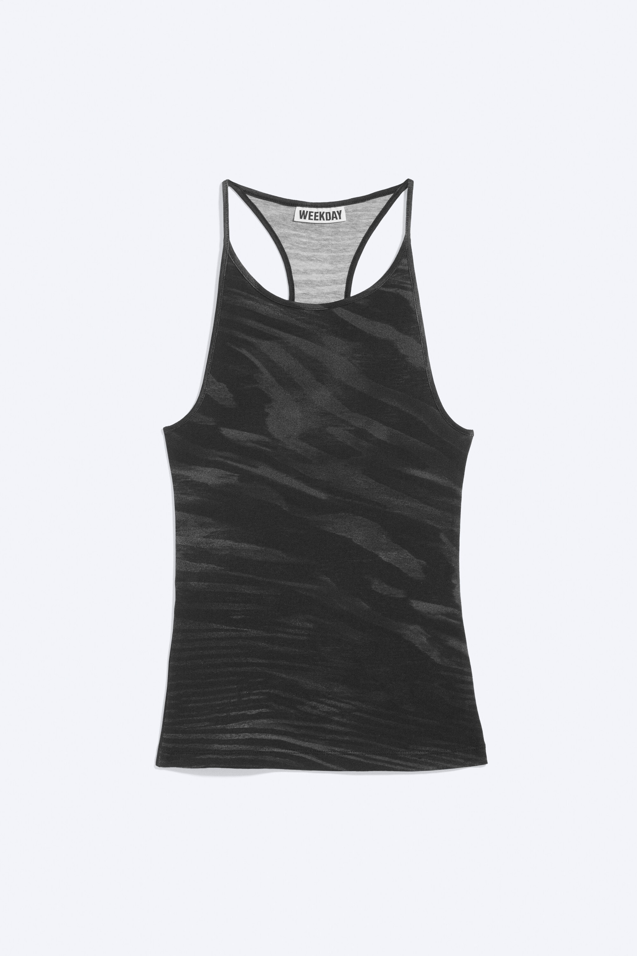 Black - Zebra - Printed Racerback Singlet - 4