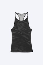 Black - Zebra - Printed Racerback Singlet - 4