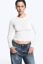 White - Fitted Raglan-Sleeved Top - 0