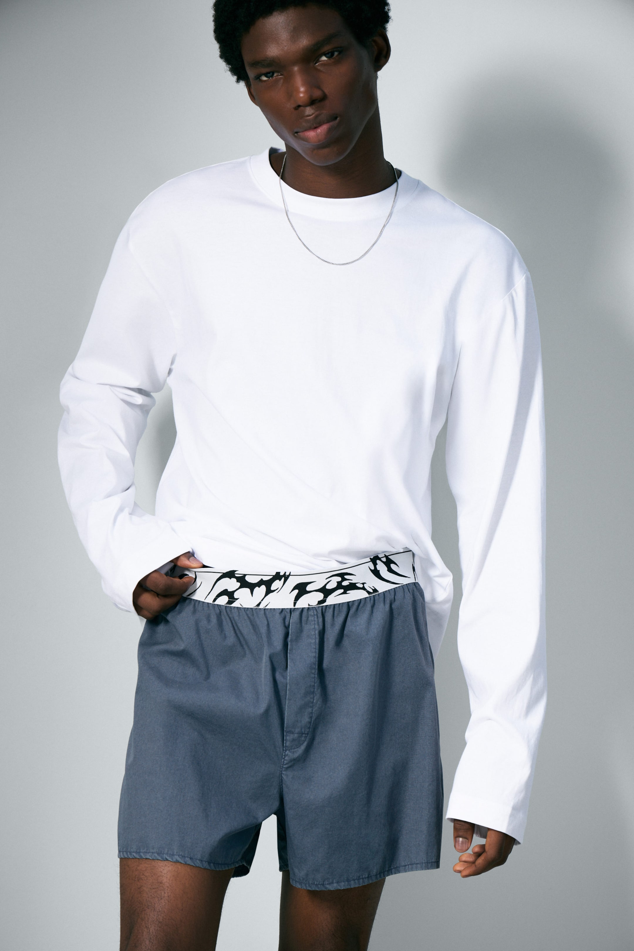 Washed Dark Blue - Boxer Pyjama Shorts - 2