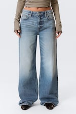 Blue Horses - Medium Blue - Paz Mid Rise Wide Leg Jeans - 1