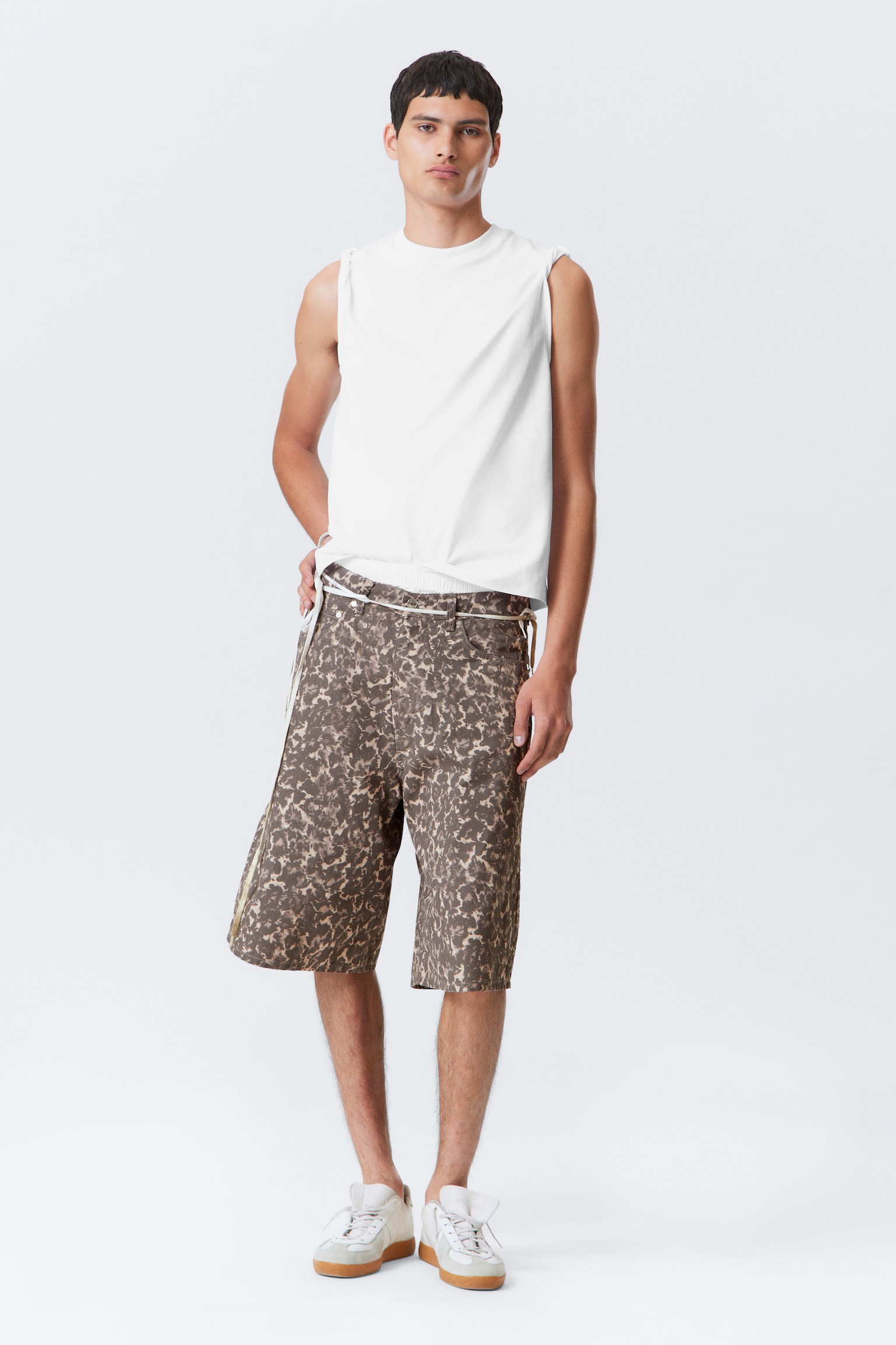 Astro Loose Baggy Printed Cotton Twill Shorts - Leopard Print