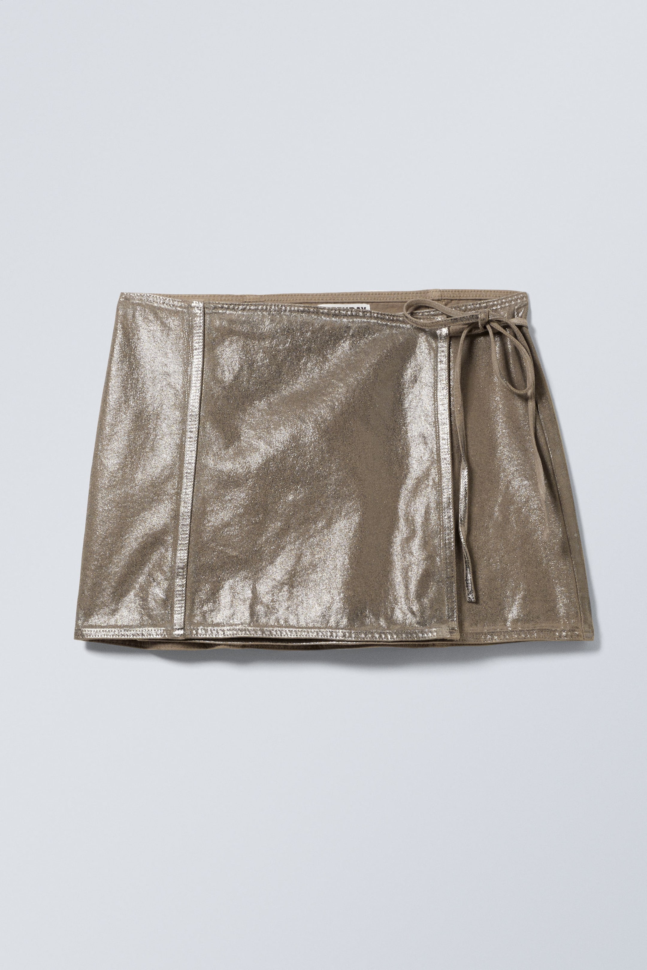 Metallic Mole - Low Metallic Mini Wrap Skirt - 0