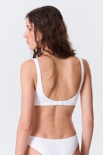 White - Plunge Rib Soft Bra - 2