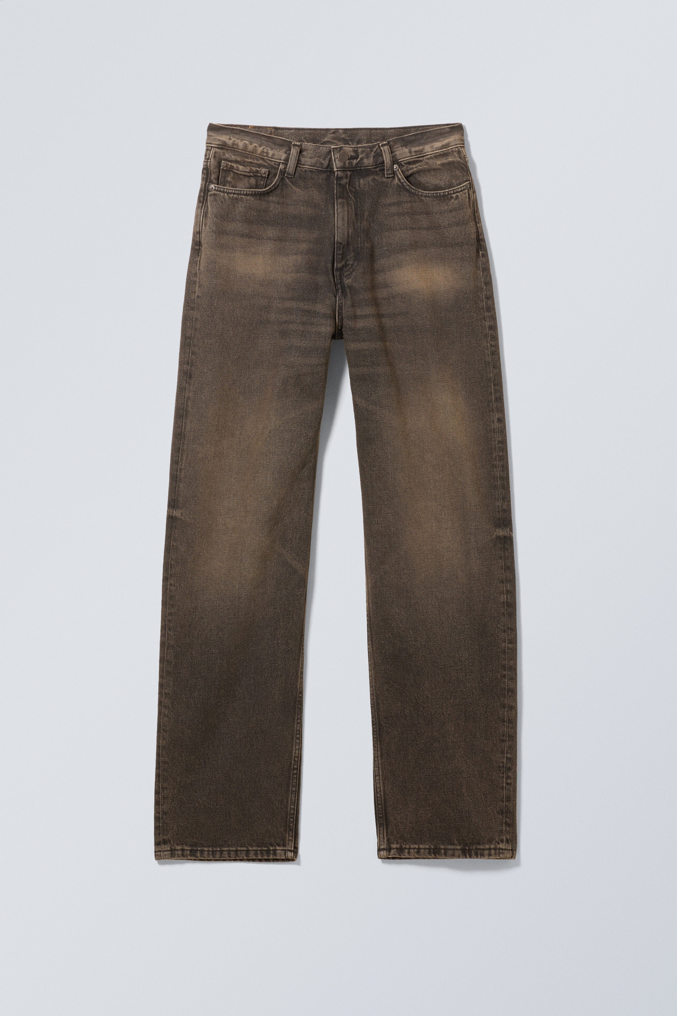 Bruin met wassing - Galaxy Loose Straight Leg Jeans - 1