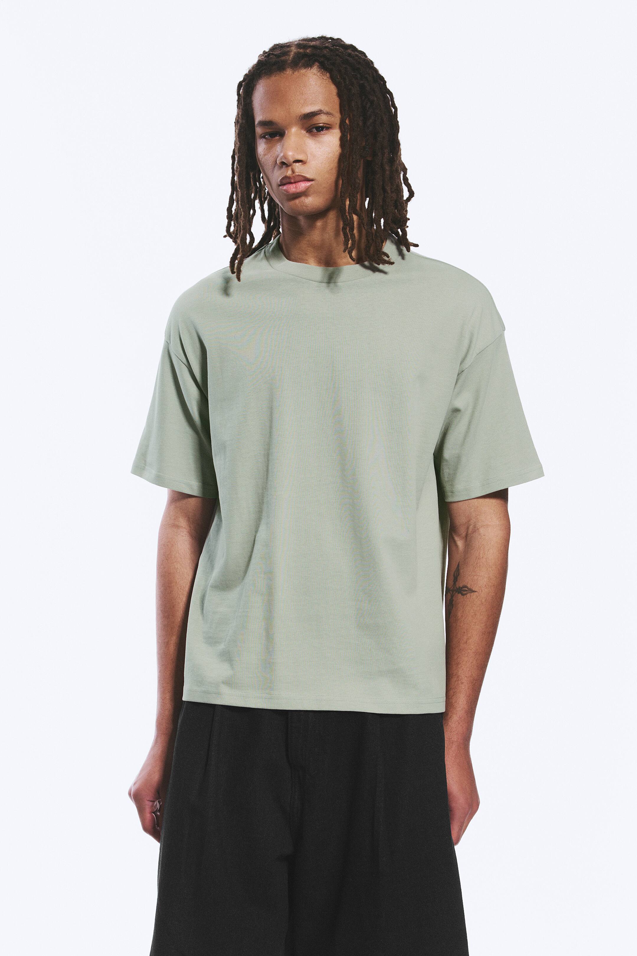 Zobrazit větší obrázek: Volné boxy tričko - Světle Khaki Zelená - MUŽI | H&M CZ 1