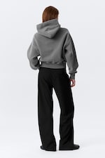 Gris foncé délavé - Sweat à capuche boxy en molleton de coton - 4