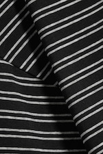 Striped Black - Ruched Long-Sleeved T-shirt - 5