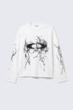 White - Big Mess - Great Boxy Graphic Long Sleeve T-shirt - 4