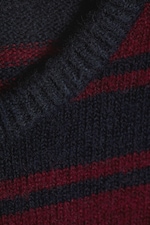 Navy/Red Stripe - Boxy Knitted Jumper - 8