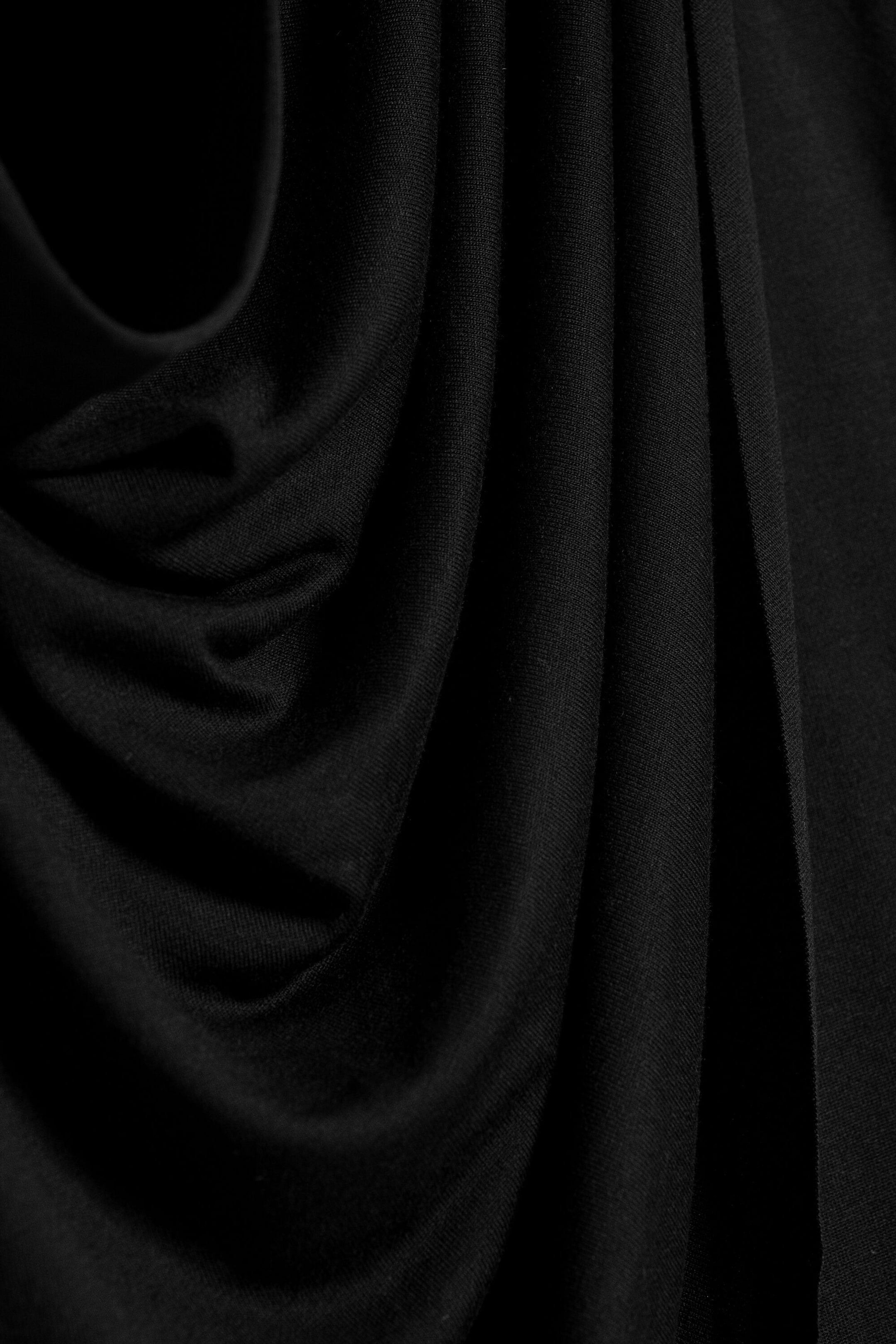 Noir - Top sans manches drapé à col bénitier - 2