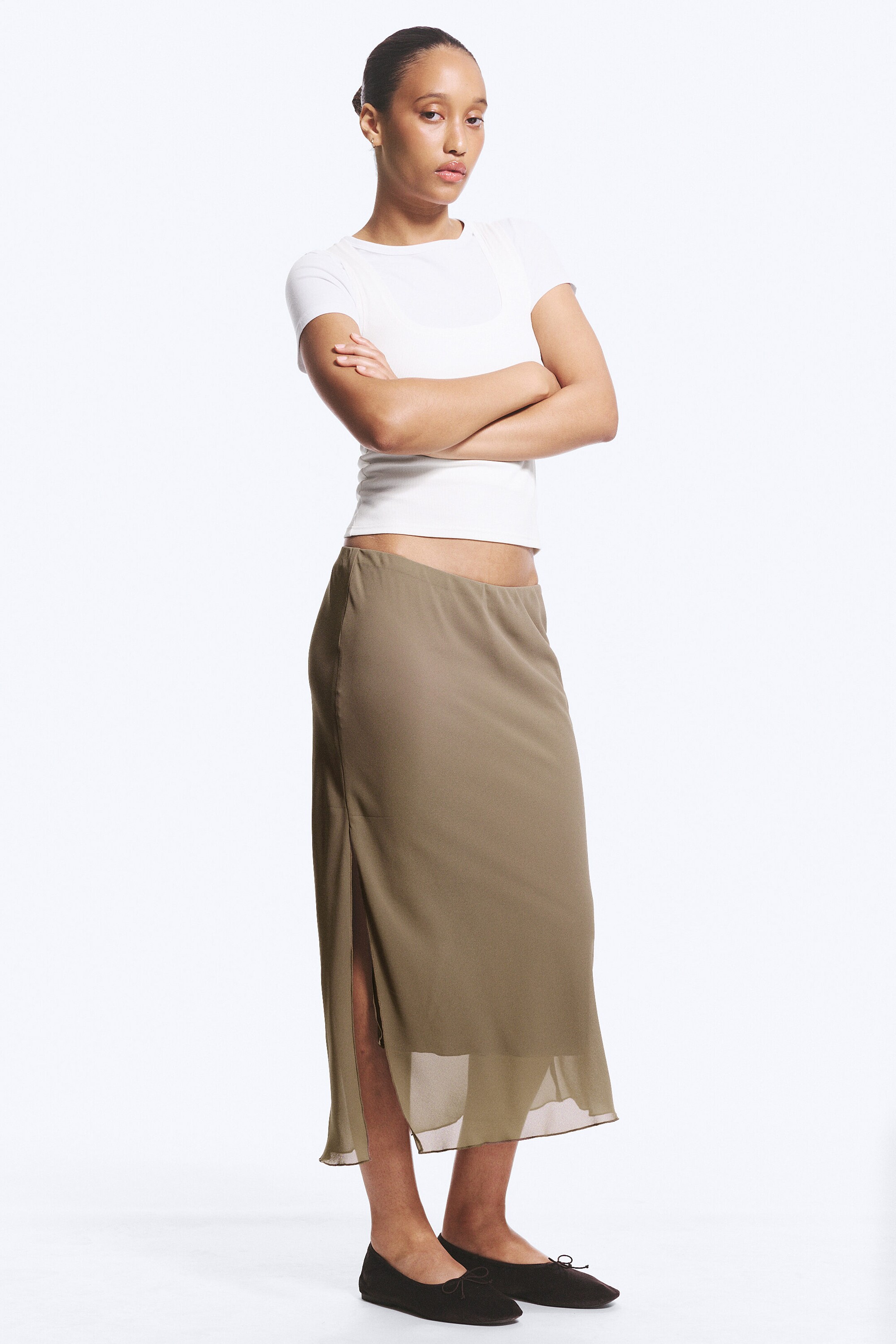 Dusty Mole - Low Rise Midi Skirt - 2