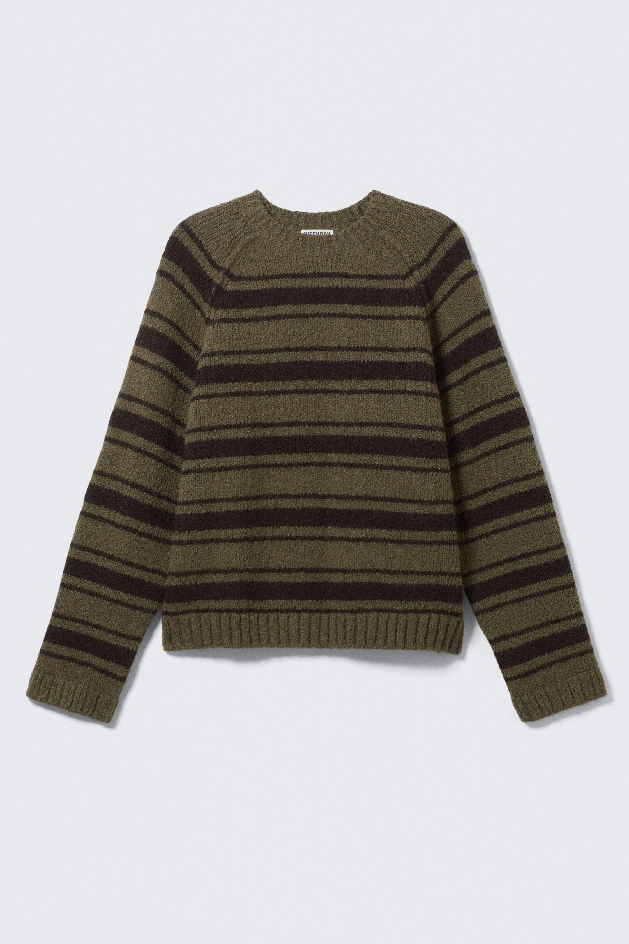 Größeres Bild ansehen: Locker gestrickter Raglanpullover - Khaki-Grün mit Streifen - Ladies | H&M DE 5