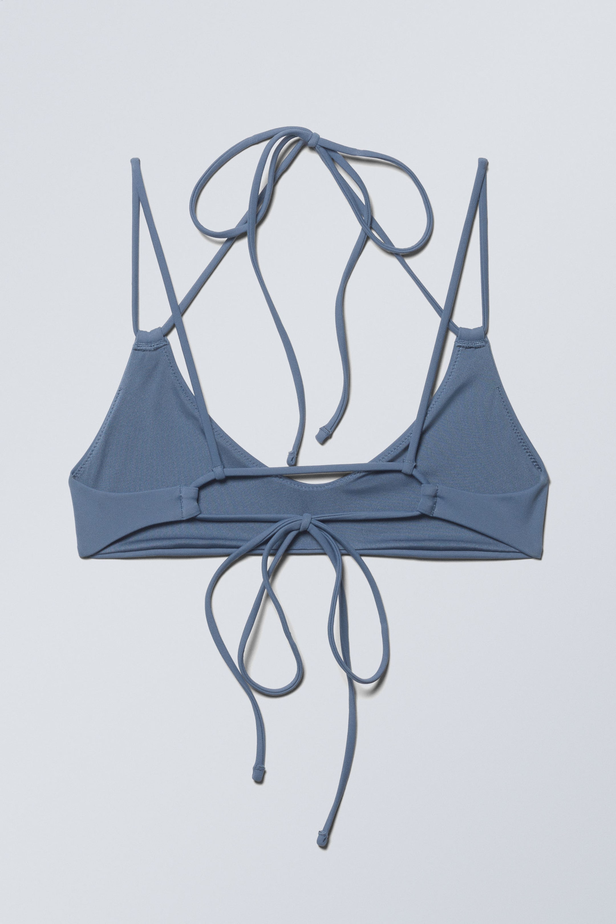 Dusty Blue - Strappy Bikini Top - 4