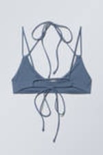Dusty Blue - Strappy Bikini Top - 4
