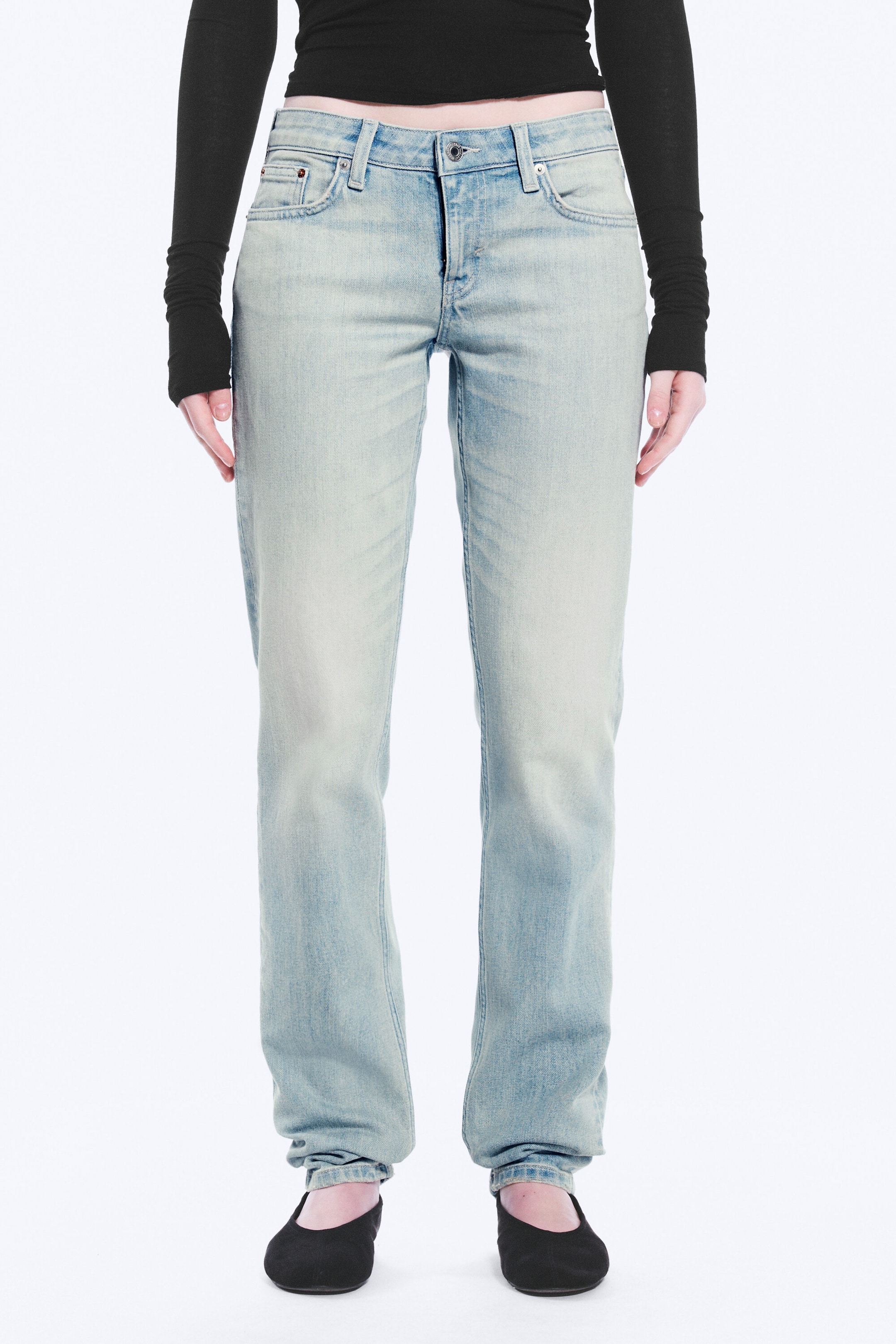 Broken Blue – lyseblå - Nail slim-fit jeans med lavt liv og rette ben - 2