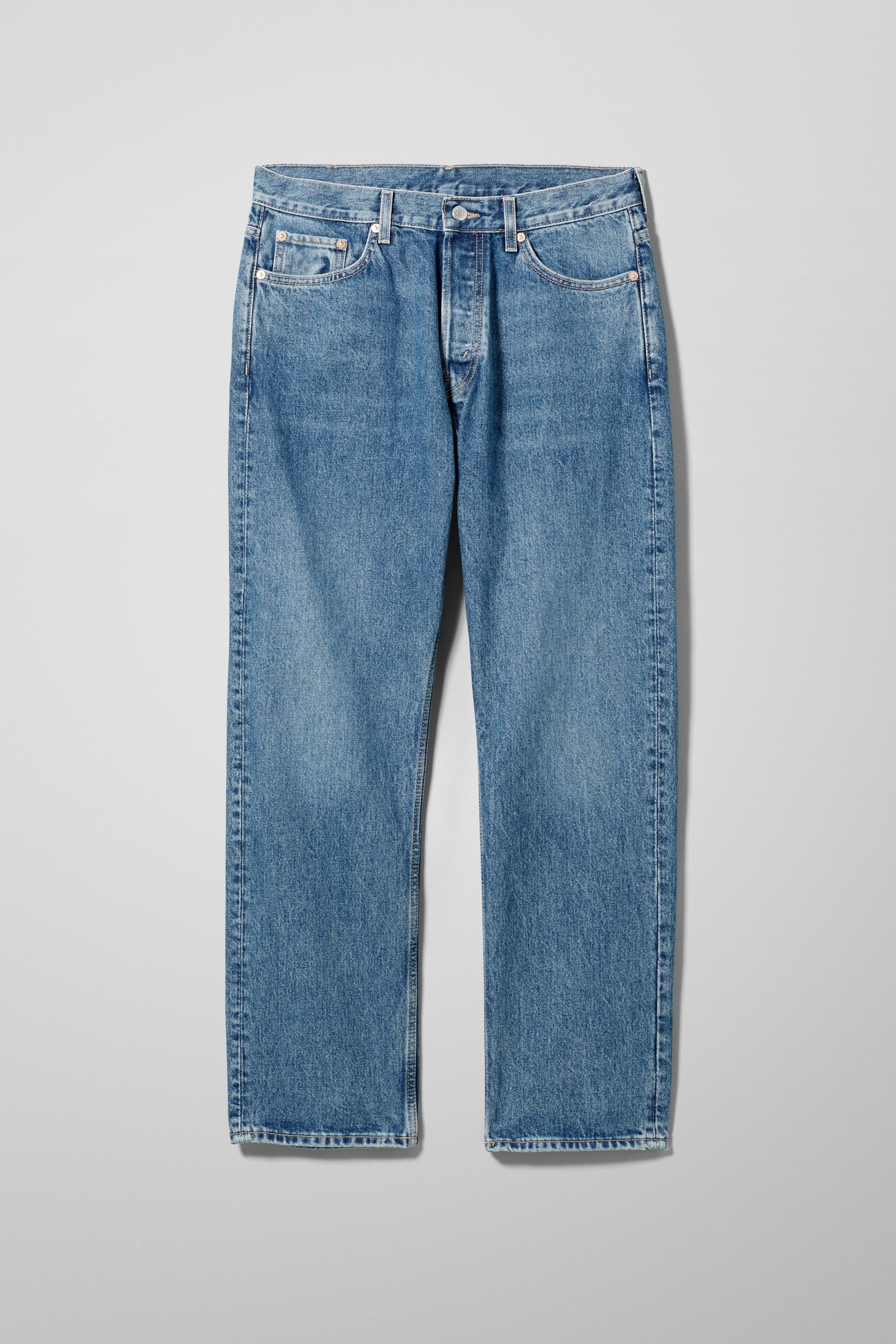 Meerblau - Space Mid Waist Relaxed Straight Jeans - 0