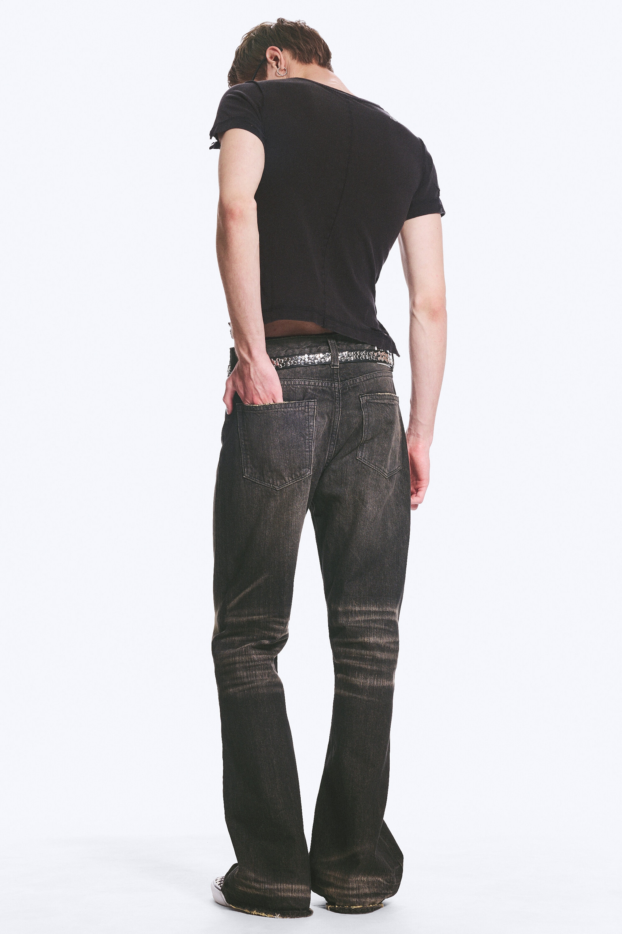 Vintage Black - Dark Black - Boo Bootleg Low Rise Regular Bootcut Jeans - 3