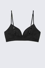 Black - Cat Soft Seamless Triangle Bra - 1